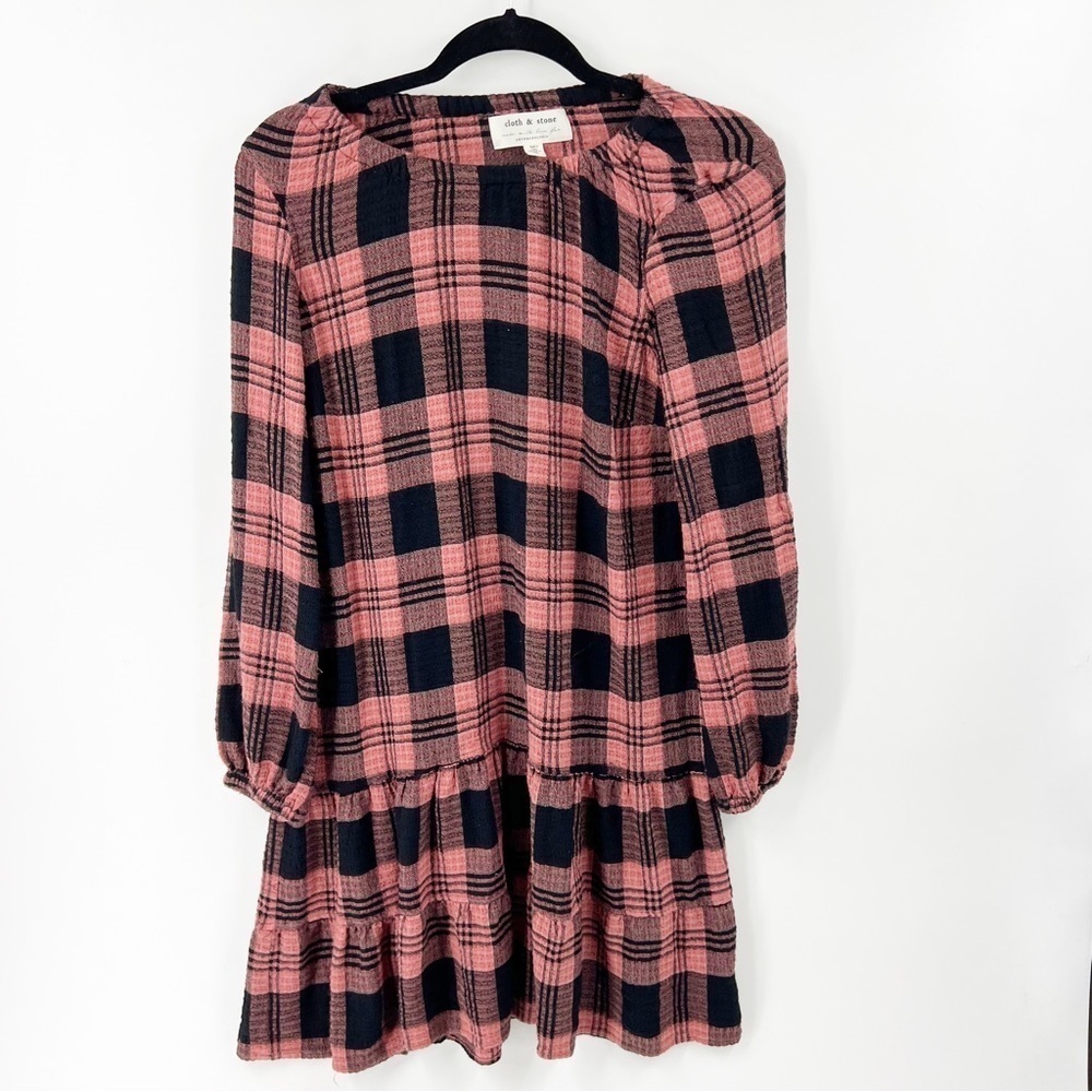 ✅ Anthropologie Cloth & Stone Daia Plaid Mini Dress X-SMALL